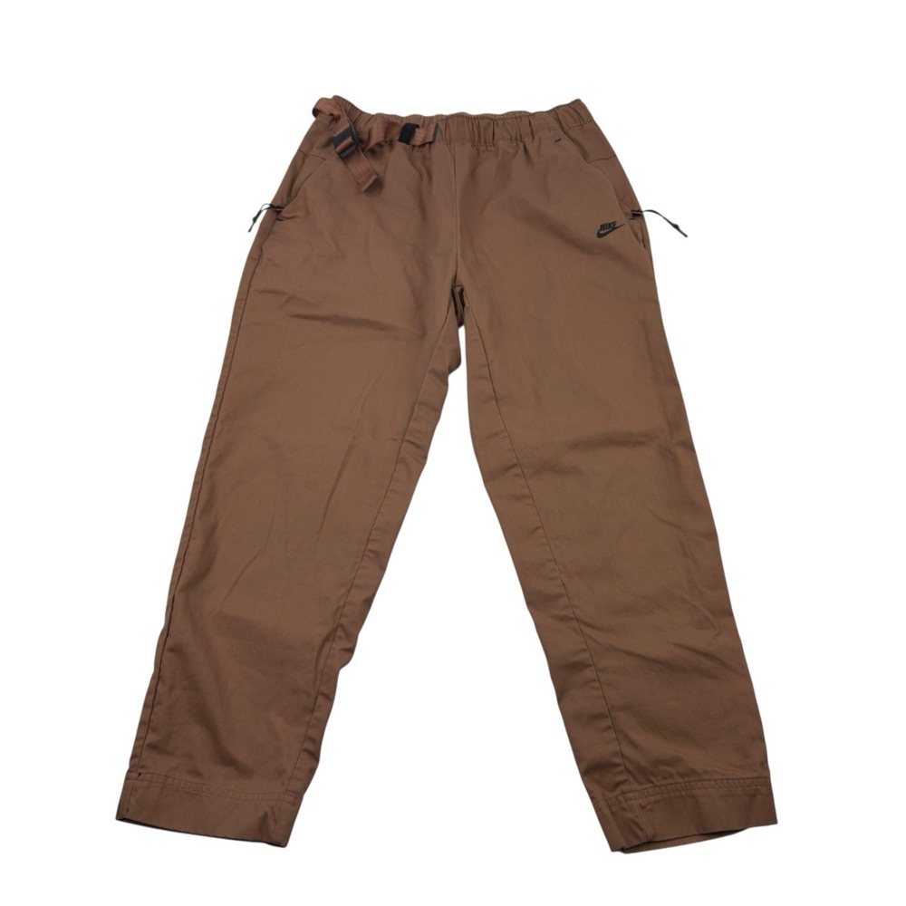 Nike Tech Pack‎ Elastic Belted Waist Pants Brown Men's Size Small Cotton